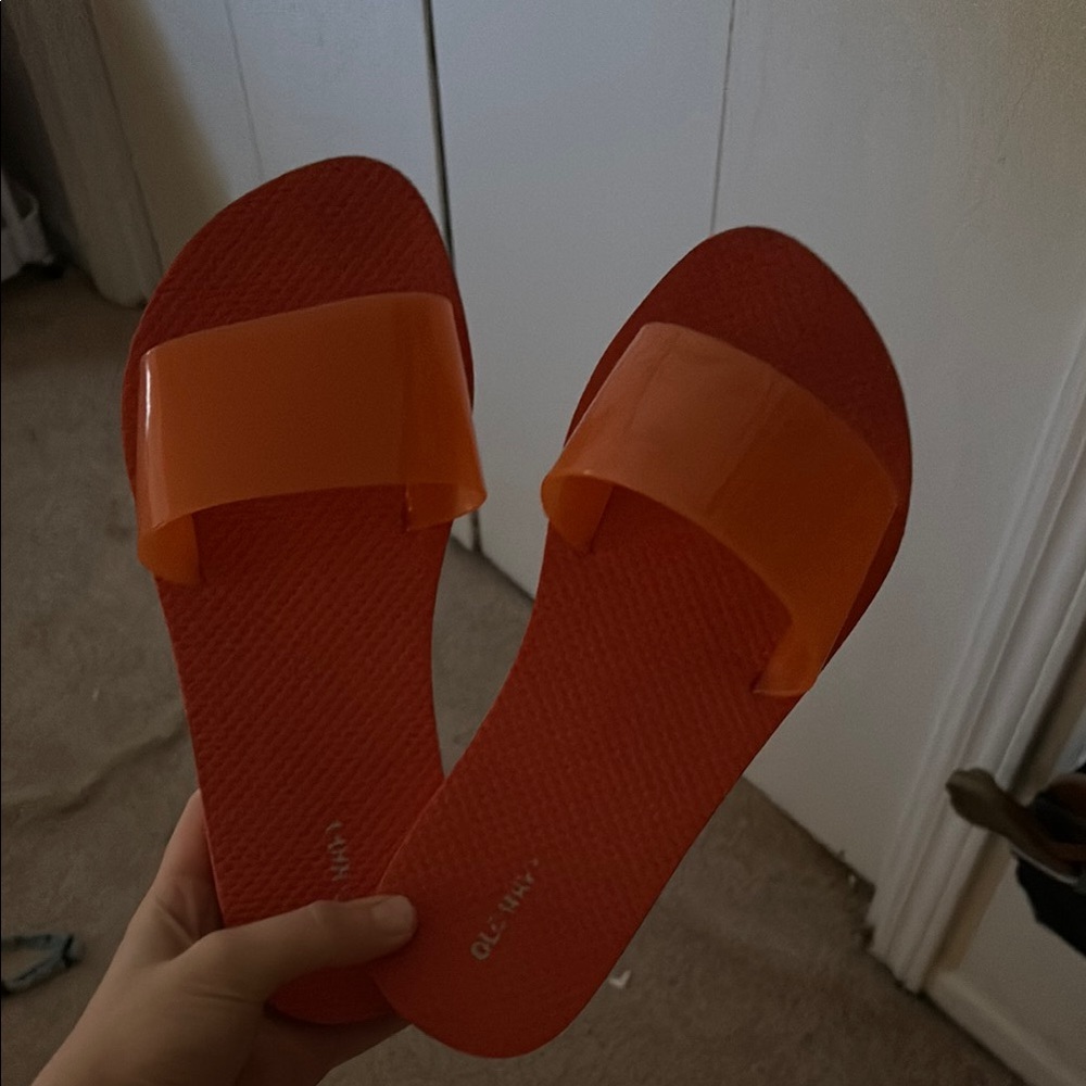 Old Navy Orange Slides Vibrant Slip-On Comfort